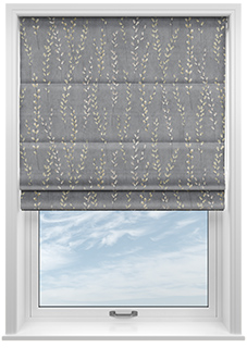 Willow Field, Stone Grey - Motorised Roman Blind